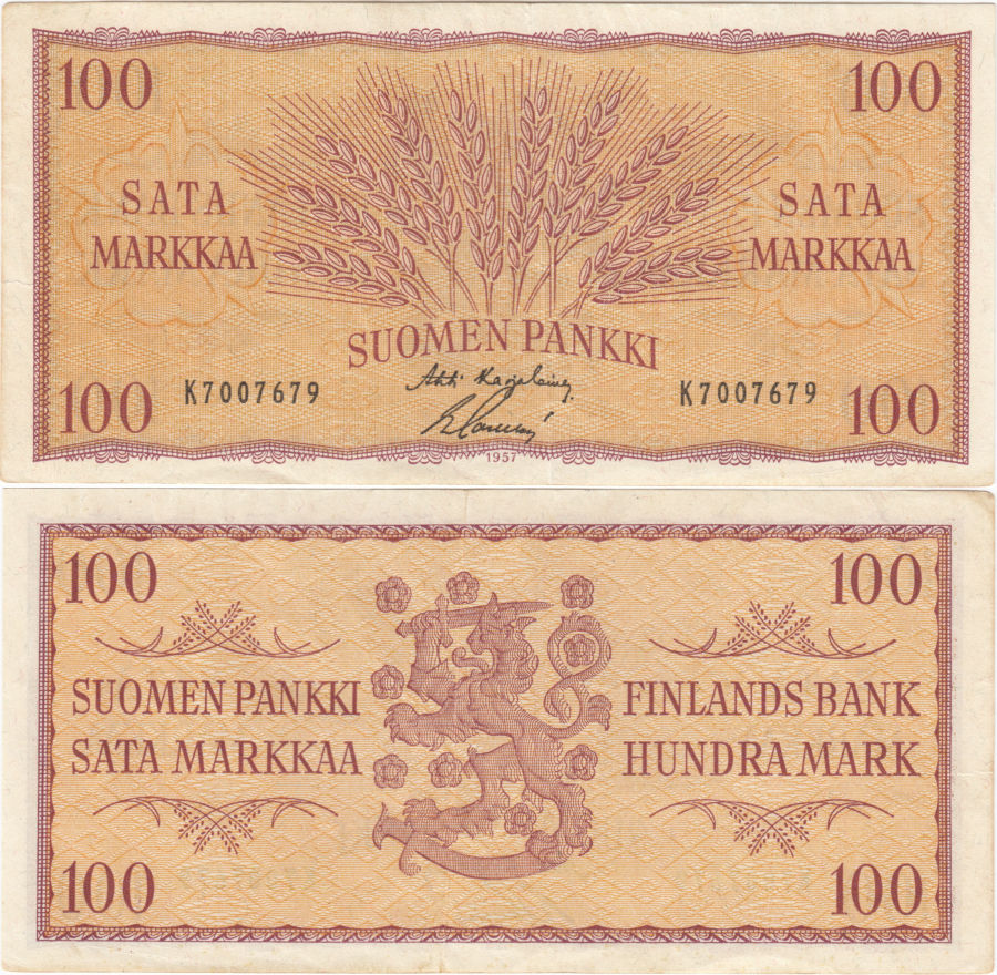 100 Markkaa 1957 K7007679
